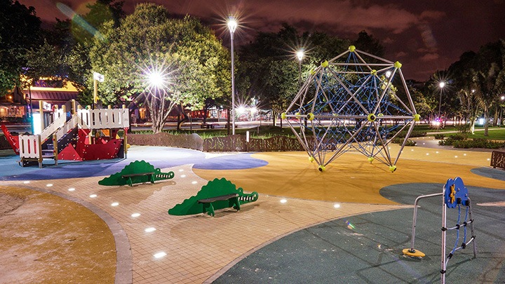 Iluminación Parque de la 93 Bogotá